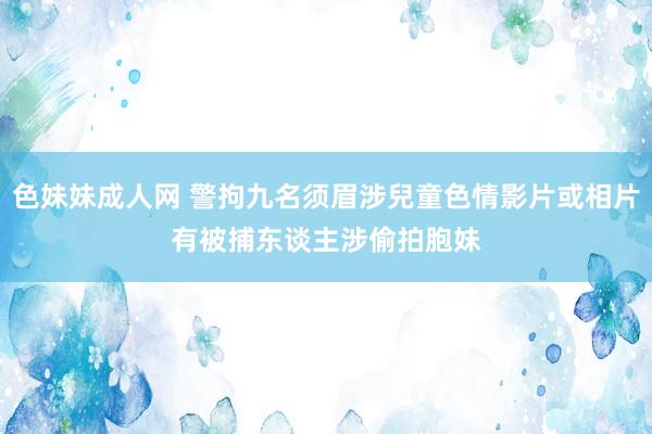 色妹妹成人网 警拘九名须眉涉兒童色情影片或相片　有被捕东谈主涉偷拍胞妹