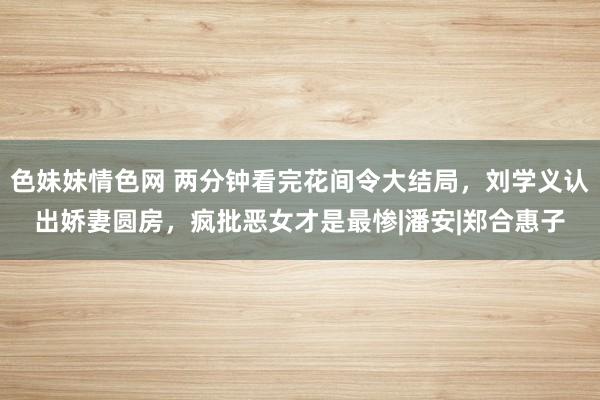 色妹妹情色网 两分钟看完花间令大结局，刘学义认出娇妻圆房，疯批恶女才是最惨|潘安|郑合惠子