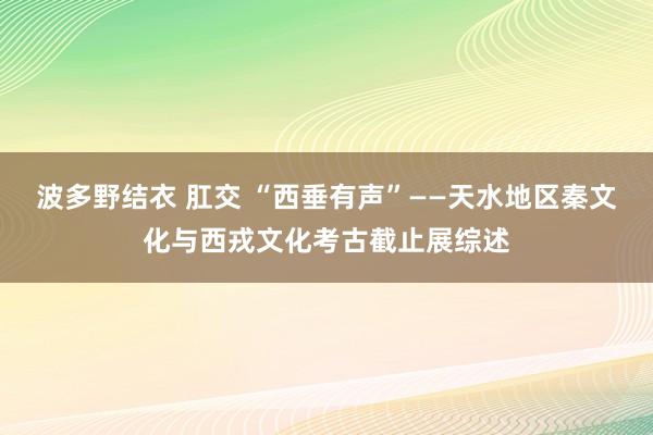 波多野结衣 肛交 “西垂有声”——天水地区秦文化与西戎文化考古截止展综述